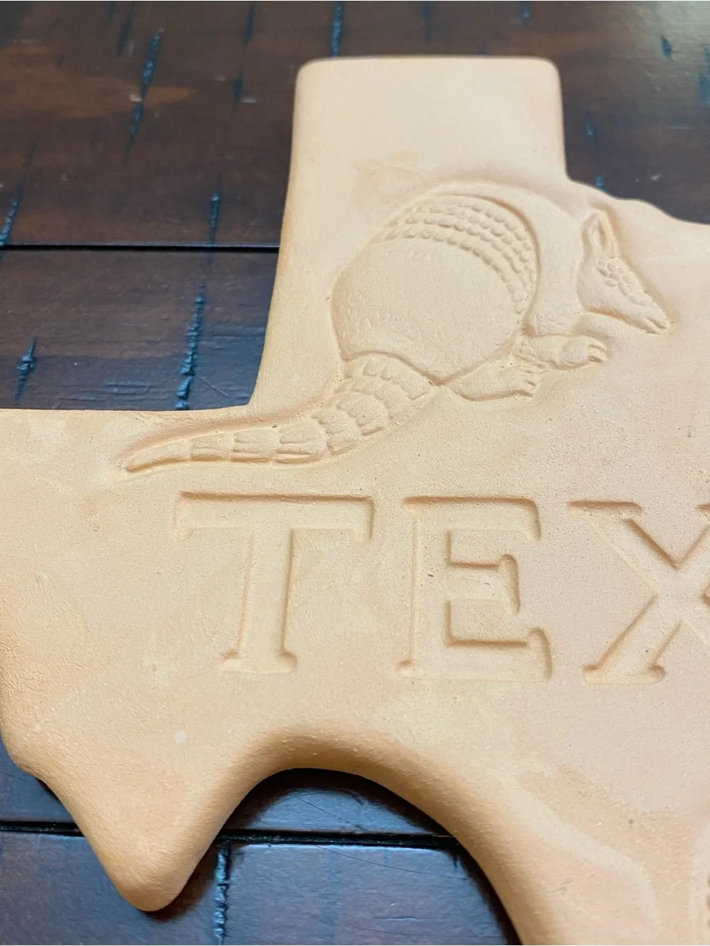 Vintage Brique Ware Terracotta Texas State Trivet - Armadillo
